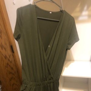 Cinch waist jogger style jumpsuit